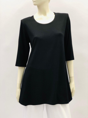 Damen Tunika schwarz mit kurzem Arm