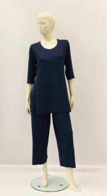 Damen Tunika dunkelblau mit kurzem Arm
