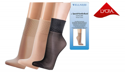 Wellness-Feinsöckchen 30 den Farbe schwarz uni - 3 Paar