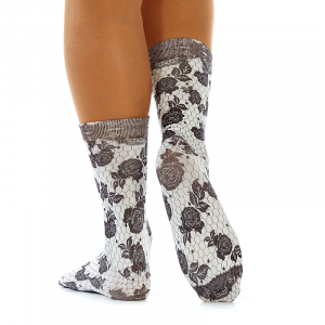 Damen Socken mit Baumwollanteil - White BLACK ROSES