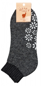 Kurz- Socken mit Alpakawolle antirutsch Sohle anthrazit